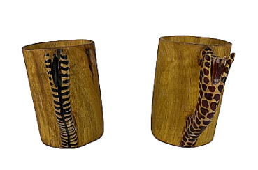 Holzbecher Set aus Kenia